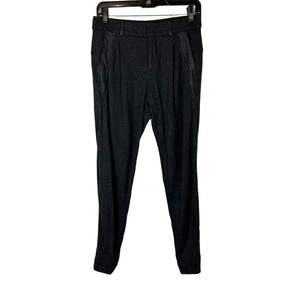 VINCE Woman's size 0 Gray Joggers pants with Faux leather trim detail - Picture 1 of 6